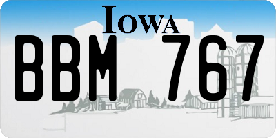 IA license plate BBM767