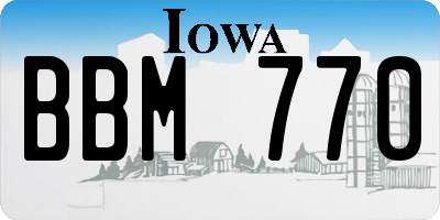 IA license plate BBM770