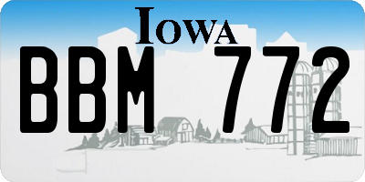 IA license plate BBM772