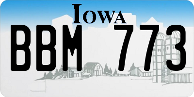 IA license plate BBM773