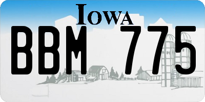 IA license plate BBM775