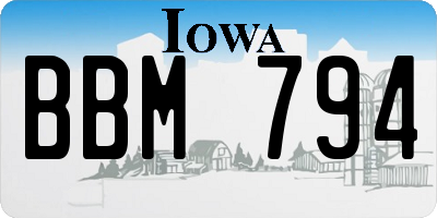 IA license plate BBM794