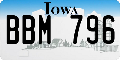 IA license plate BBM796