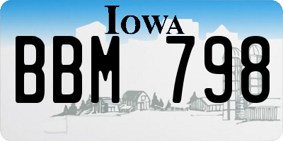 IA license plate BBM798