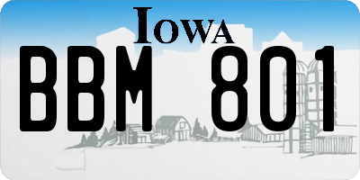 IA license plate BBM801