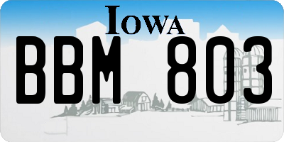 IA license plate BBM803