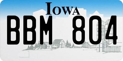 IA license plate BBM804