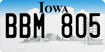 IA license plate BBM805