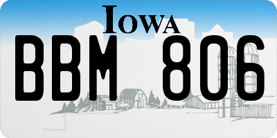 IA license plate BBM806