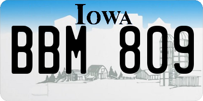 IA license plate BBM809