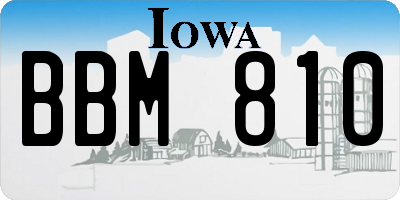 IA license plate BBM810