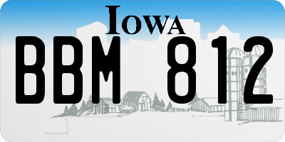 IA license plate BBM812