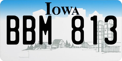 IA license plate BBM813