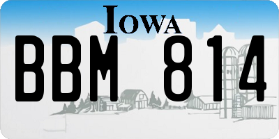 IA license plate BBM814