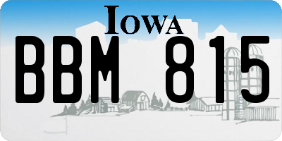 IA license plate BBM815