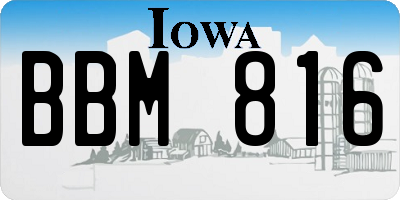 IA license plate BBM816