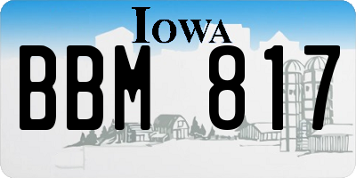 IA license plate BBM817