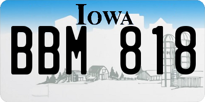 IA license plate BBM818