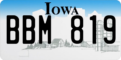 IA license plate BBM819