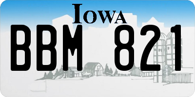 IA license plate BBM821