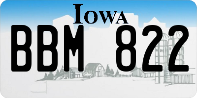 IA license plate BBM822