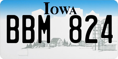 IA license plate BBM824