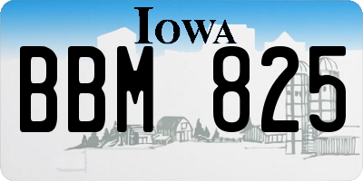 IA license plate BBM825
