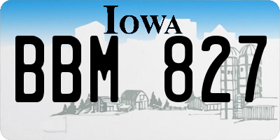 IA license plate BBM827