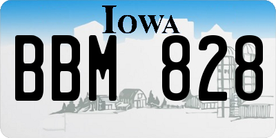 IA license plate BBM828
