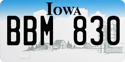 IA license plate BBM830