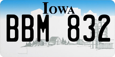 IA license plate BBM832