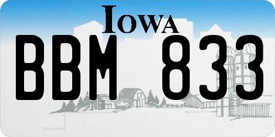 IA license plate BBM833