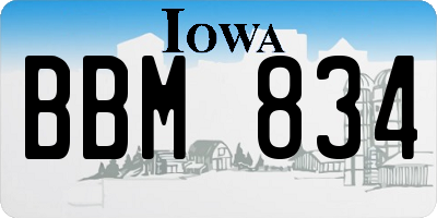 IA license plate BBM834