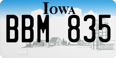 IA license plate BBM835