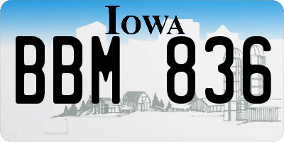 IA license plate BBM836