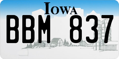 IA license plate BBM837