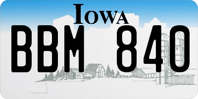 IA license plate BBM840
