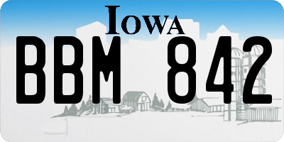 IA license plate BBM842