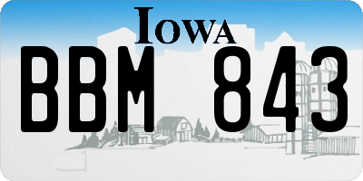 IA license plate BBM843