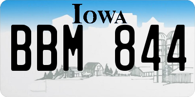 IA license plate BBM844