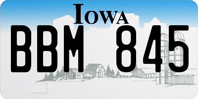 IA license plate BBM845