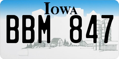 IA license plate BBM847