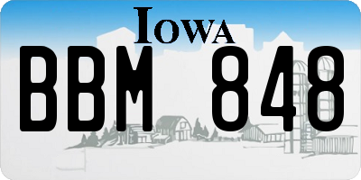 IA license plate BBM848