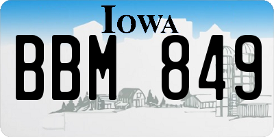 IA license plate BBM849