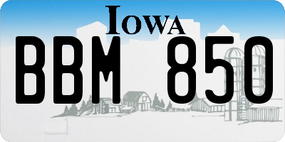 IA license plate BBM850