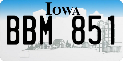 IA license plate BBM851