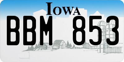IA license plate BBM853