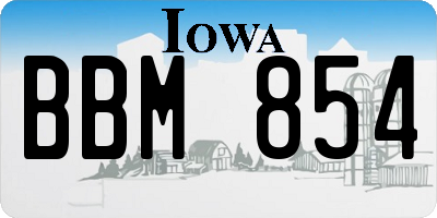 IA license plate BBM854