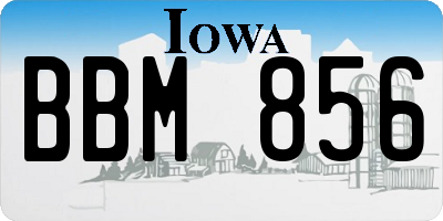 IA license plate BBM856