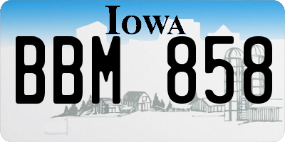 IA license plate BBM858